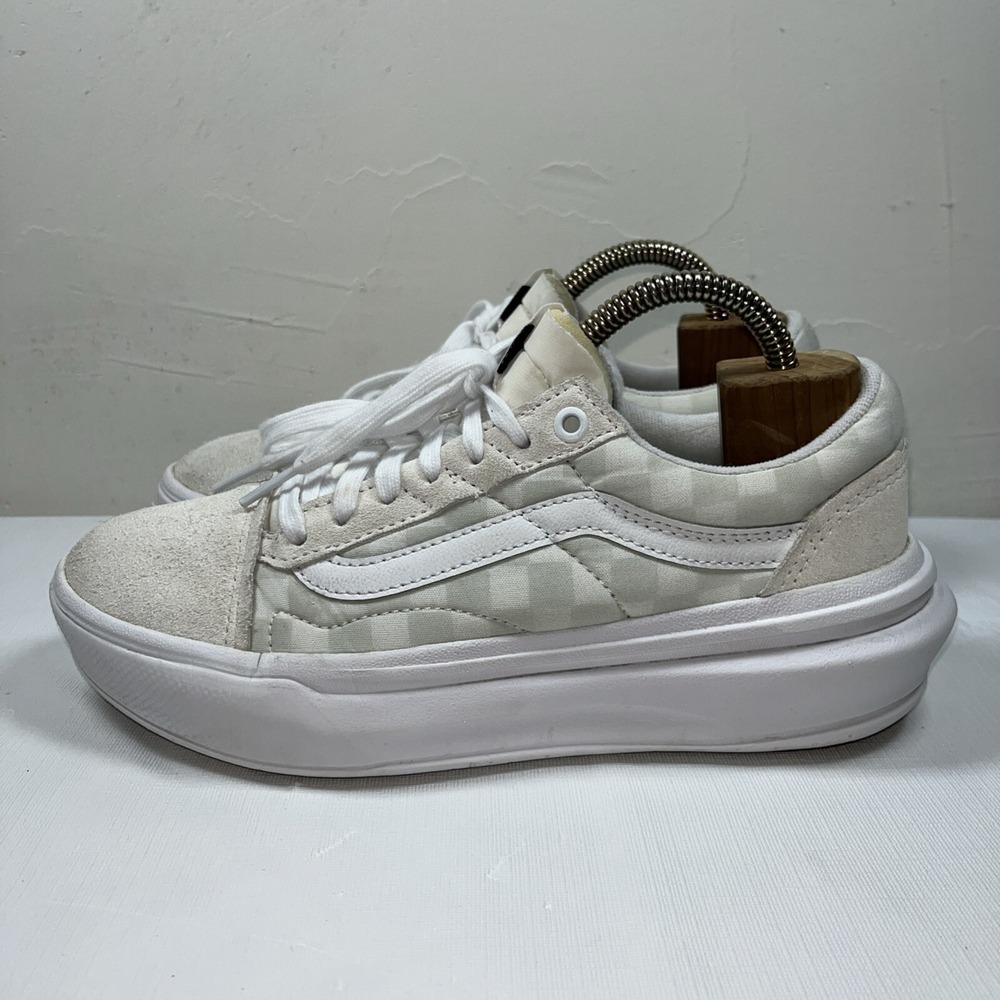 VANS Old Skool Overt CC Shoes M 7.5 W 9 Platform Suede Check Canvas Chunky Comfy - Picture 4 of 15